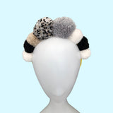 Monochrome Pompom Festival Headband Crown