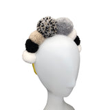 Monochrome Pompom Festival Headband Crown