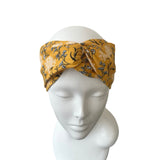 Floral Mustard Layered Turban Twist Headband