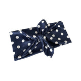 Navy Polka Dot Hair Wrap 