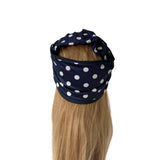 Navy Polka Dot Wired Headband