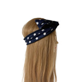 Navy Polka Dot Wired Headband
