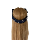 Navy Polka Dot Wired Headband