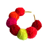 Bright Neon Pom Pom Festival Headband Crown