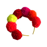 Bright Neon Pom Pom Festival Headband Crown