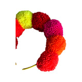 Bright Neon Pom Pom Festival Headband Crown