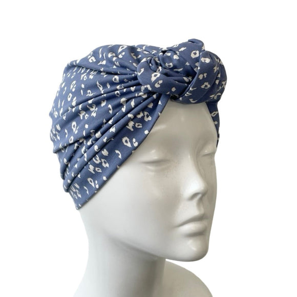 Pastel Blue and White Soft Turban