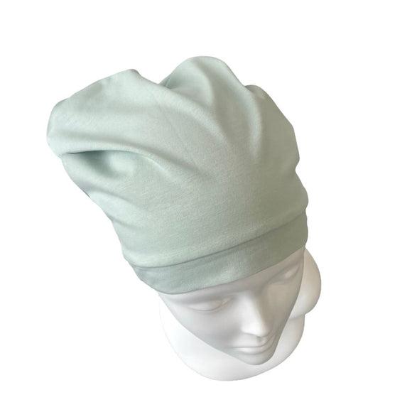 Pastel Green Bamboo Slouchy Beanie Hat