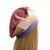 Color-blocked beanie on a mannequin head with a white background ireland
