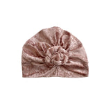 Pink Velvet Chain Knot Turban Hat