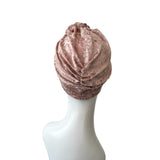 Pink Velvet Chain Knot Turban Hat