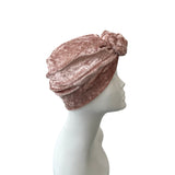 Pink Velvet Chain Knot Turban Hat