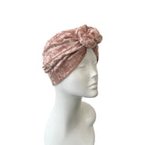 Pink Velvet Chain Knot Turban Hat