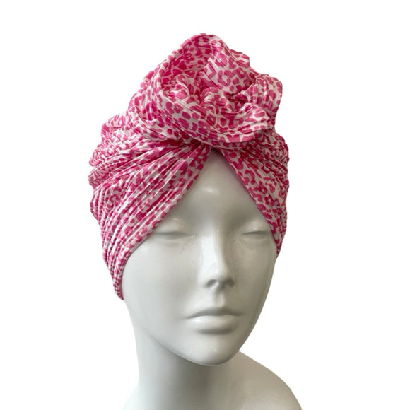 Pink and White Summer Turban
