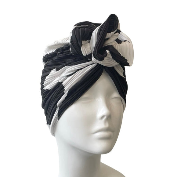 Pleated Stretch Satin Fabric Women's Hair Turban