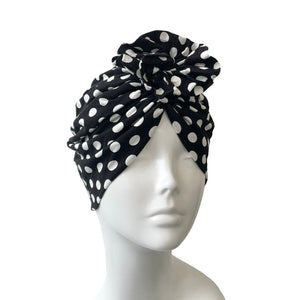 Polka Dot Retro Rosette Turban Hat
