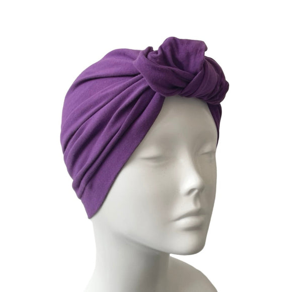Purple Hair Loss Head Covering Hat