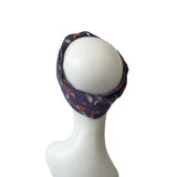Purple Mushroom Print Twisted Head Wrap