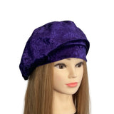 Purple Slouchy Velvet Beret