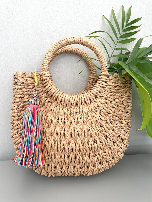 Rainbow Keyring Tassel | Fringe Key Chain with Clasp