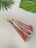 Rainbow Keyring Tassel | Fringe Key Chain with Clasp