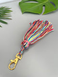 Rainbow Keyring Tassel | Fringe Key Chain with Clasp
