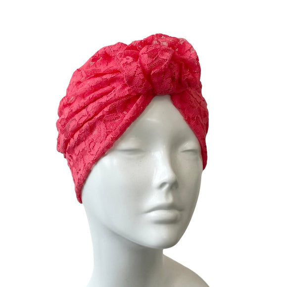 Raspberry Summer Lace Head Wrap