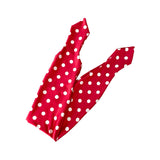 Red Polka Dot Tie Up Headband Hair Scarf Bandana
