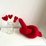 Red Scandi Knot Boucle Cushion ireland