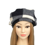 Checkered Warm Winter Fleece Beret Hat ireland