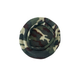 Camouflage-patterned beret on a white background