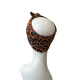 Rust Leopard Self Tie Headband