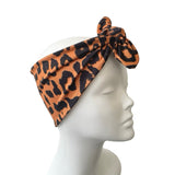 Rust Leopard Self Tie Headband ireland