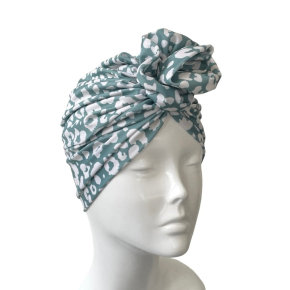 SPF 50 Green White Swim Turban