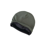 Green beanie hat on a white background