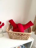 Red Scandi Knot Boucle Cushion