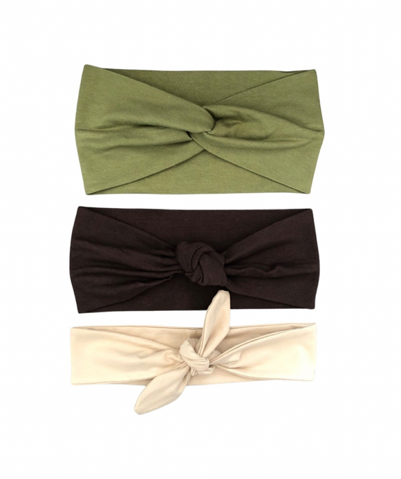 Twist Knot and Self Tie Fashion Headbands Set for Women