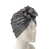 Silver Stretch Turban Hat