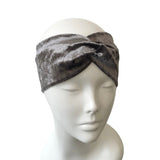 Silver Velvet Twisted Headband