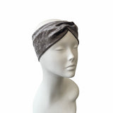 Silver Velvet Twisted Headband