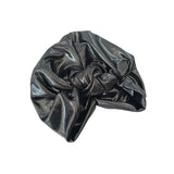 Shiny black head wrap on a white background