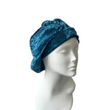 Slouchy Teal Velvet Beret