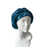 Slouchy Teal Velvet Beret