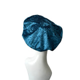 Slouchy Teal Velvet Beret