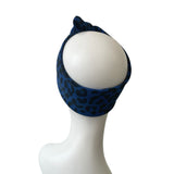 Small Size Navy Leopard Headband