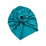 Teal Blue Stretch Jersey Alopecia Turban Cap
