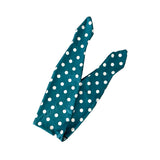 Teal Polka Dot Self Tie Headband Head Wrap