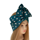 Teal Polka Dot Wired Headband