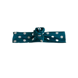 Teal Polka Dot Wired Headband