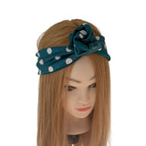 Teal Polka Dot Wired Headband
